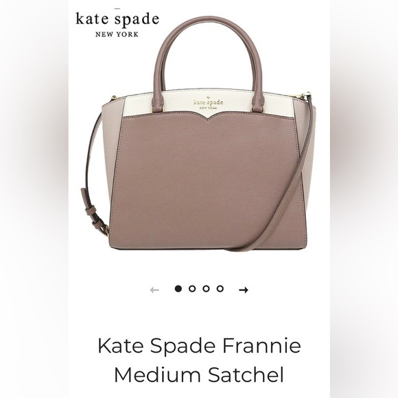 kate spade Handbags - kate spade Taupe and Cream Frannie Medium Satchel